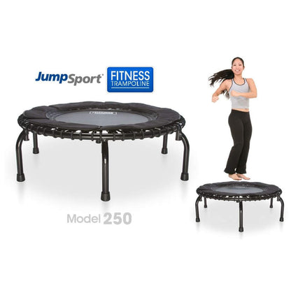 Disc-O-Bed JumpSport 250 Fitness Rebounder Mini Trampoline & Handle Bar Accessory, Black - 250098