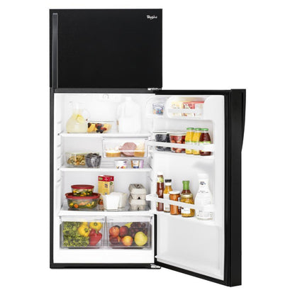 WHIRLPOOL 28-inch Wide Top Freezer Refrigerator - 14 cu. ft. Black - WRT314TFDB