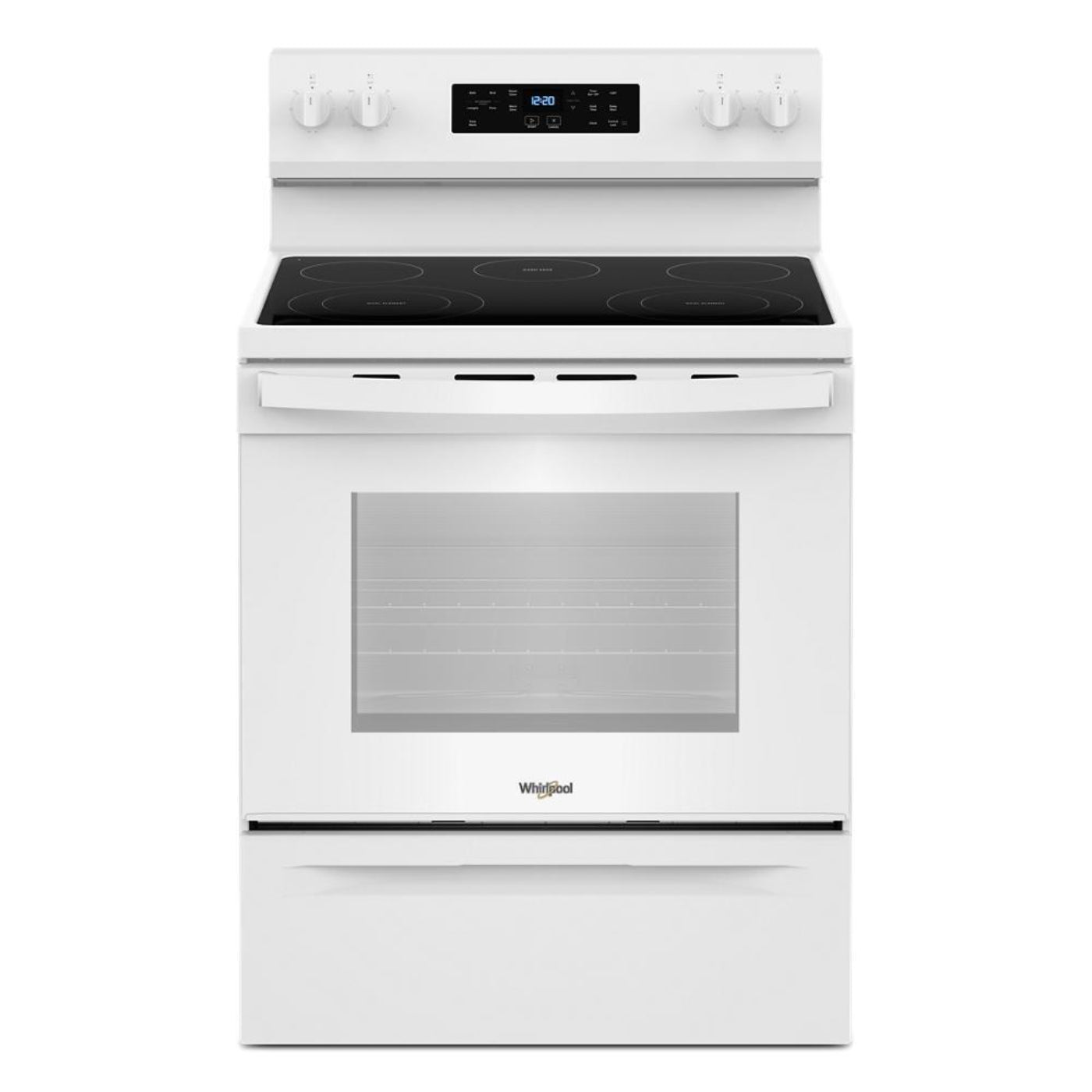WHIRLPOOL 30-inch Electric Range with No Preheat Mode and Steam Clean White - WFES3330RW