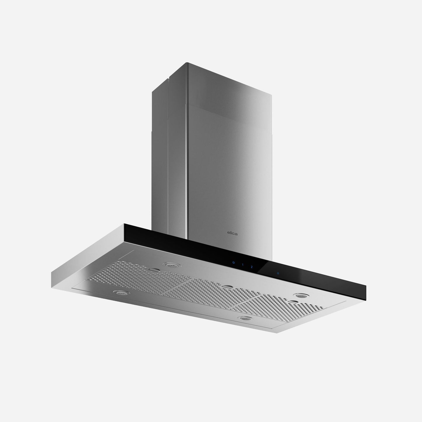 ELICA MAGGIORE Island Range Hood 42" wide - 600CFM in Stainless Steel On Black - EMG642S1