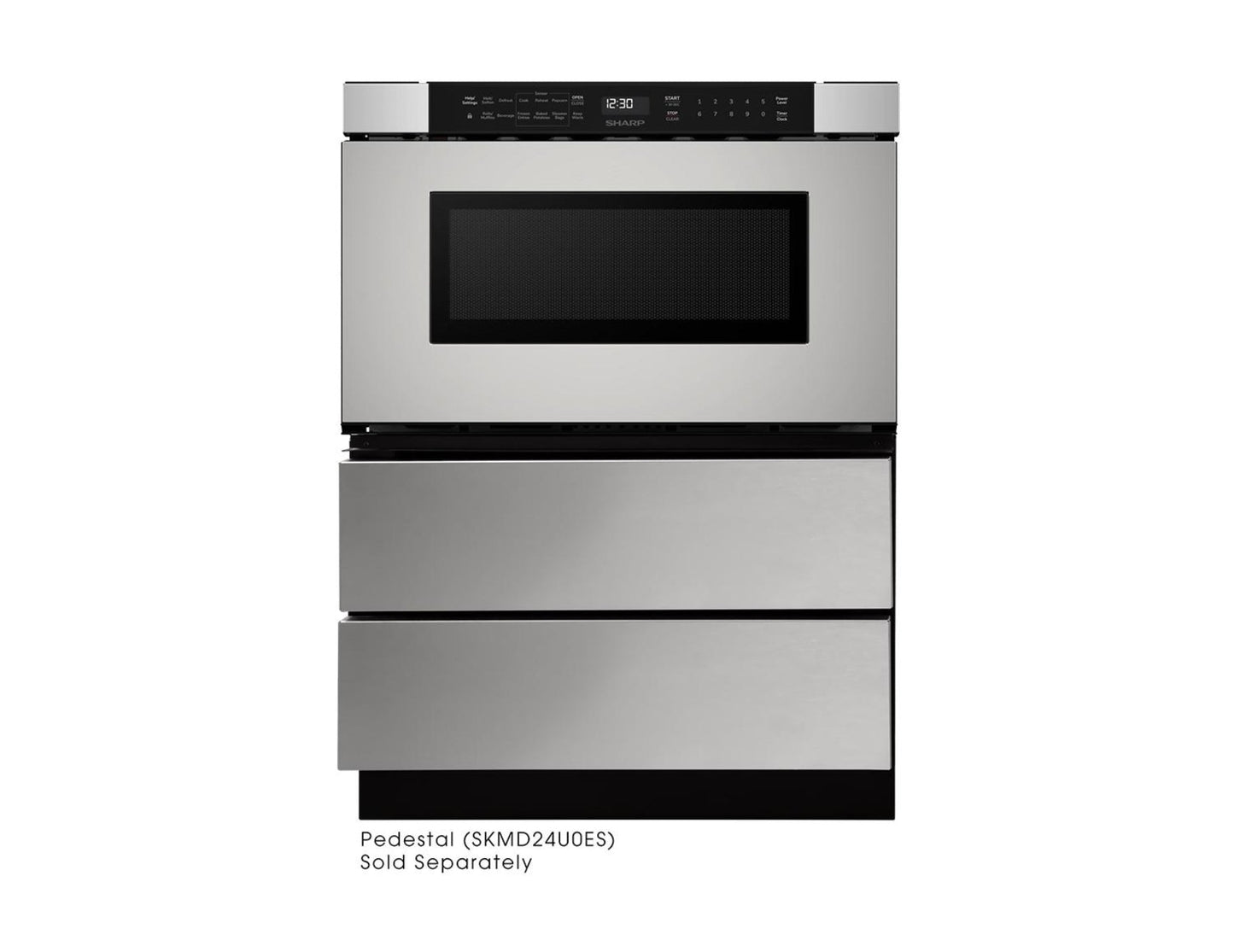 SHARP 24 in. 1.2 cu. ft. Built-In in Stainless Steel Microwave Drawer Oven - SMD2440JS-CLR