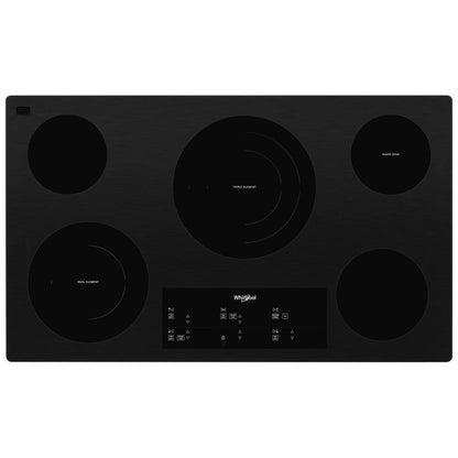 WHIRLPOOL 36-inch Electric Ceramic Glass Cooktop with Triple Radiant Element Black - WCE97US6KB