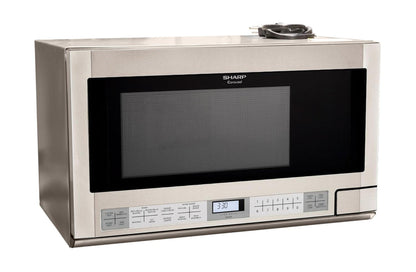 SHARP 1.5 cu. ft. 1100W in Stainless Steel Sharp Over-the-Counter Carousel Microwave Oven - R1214TY