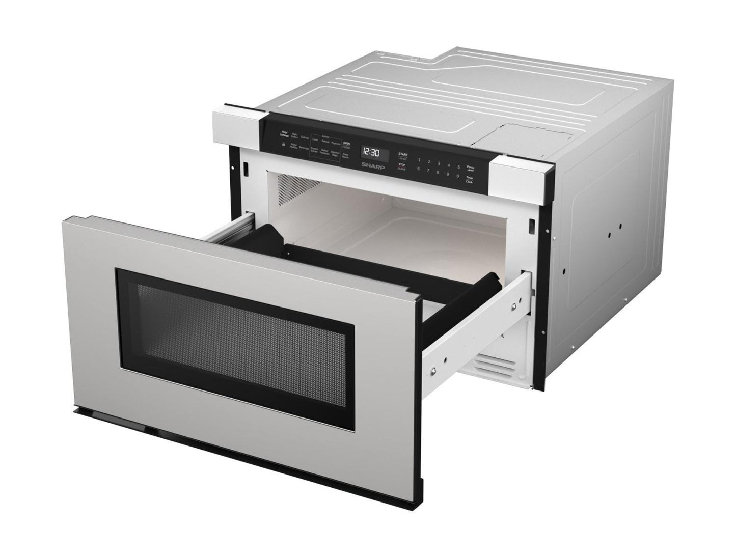 SHARP 24 in. 1.2 cu. ft. Built-In in Stainless Steel Microwave Drawer Oven - SMD2440JS-CLR