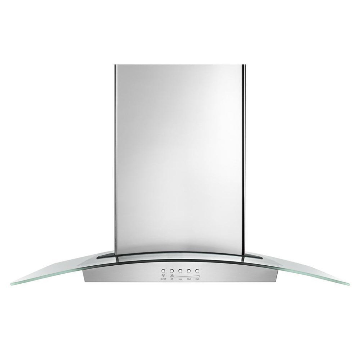 WHIRLPOOL 36" Modern Glass Wall Mount Range Hood in Stainless Steel - WVW75UC6DS