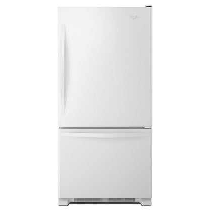 WHIRLPOOL 30-inches wide Bottom-Freezer Refrigerator with SpillGuard Glass Shelves - 18.7 cu. ft. White - WRB329DMBW
