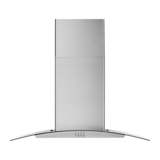 WHIRLPOOL 36" Curved Glass Wall Mount Range Hood in Stainless Steel - WVW51UC6LS
