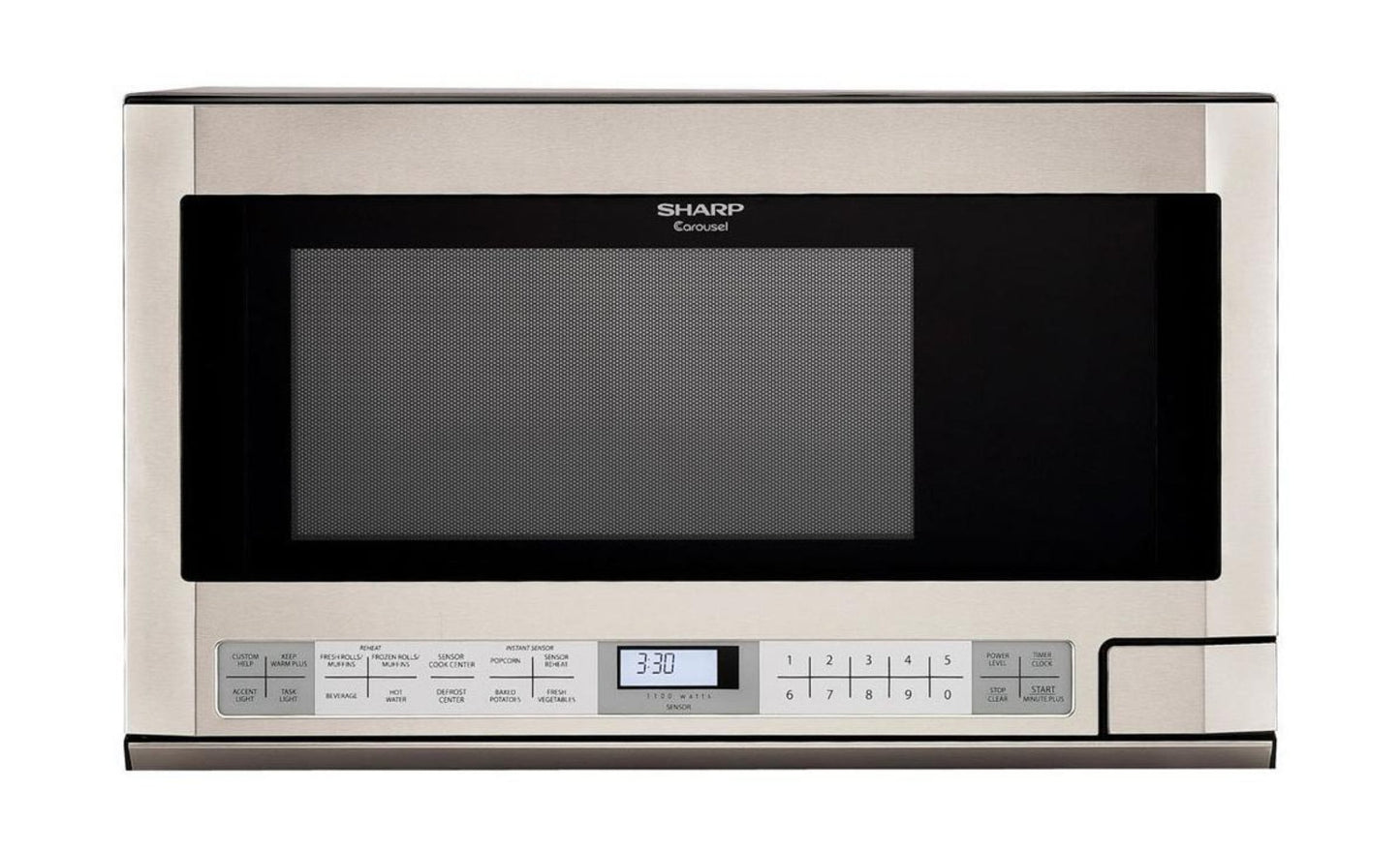 SHARP 1.5 cu. ft. 1100W in Stainless Steel Sharp Over-the-Counter Carousel Microwave Oven - R1214TY