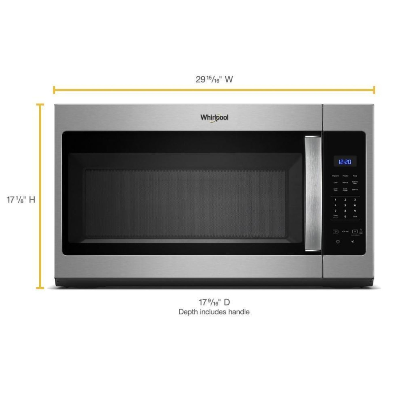WHIRLPOOL 1.7 cu. ft. Microwave Hood Combination with Electronic Touch Controls in Stainless Steel - WMH31017HS