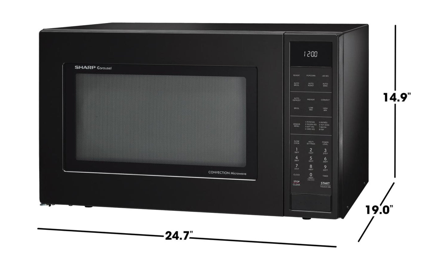SHARP Sharp 1.5 cu. ft. 900W Black Convection Countertop Microwave Oven - SMC1585KB