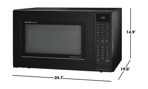 SHARP Sharp 1.5 cu. ft. 900W Black Convection Countertop Microwave Oven - SMC1585KB