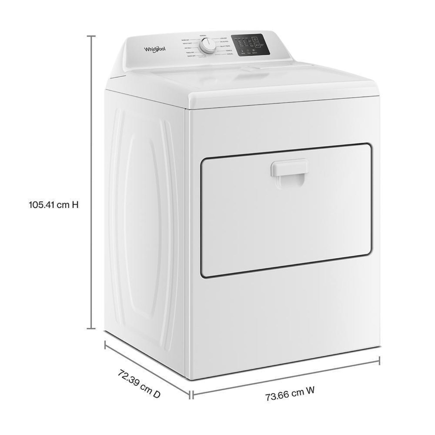 WHIRLPOOL 7.0 cu. ft. Gas Dryer with Adaptive Dry - Vented Top Load Matching White - WGD4107SW