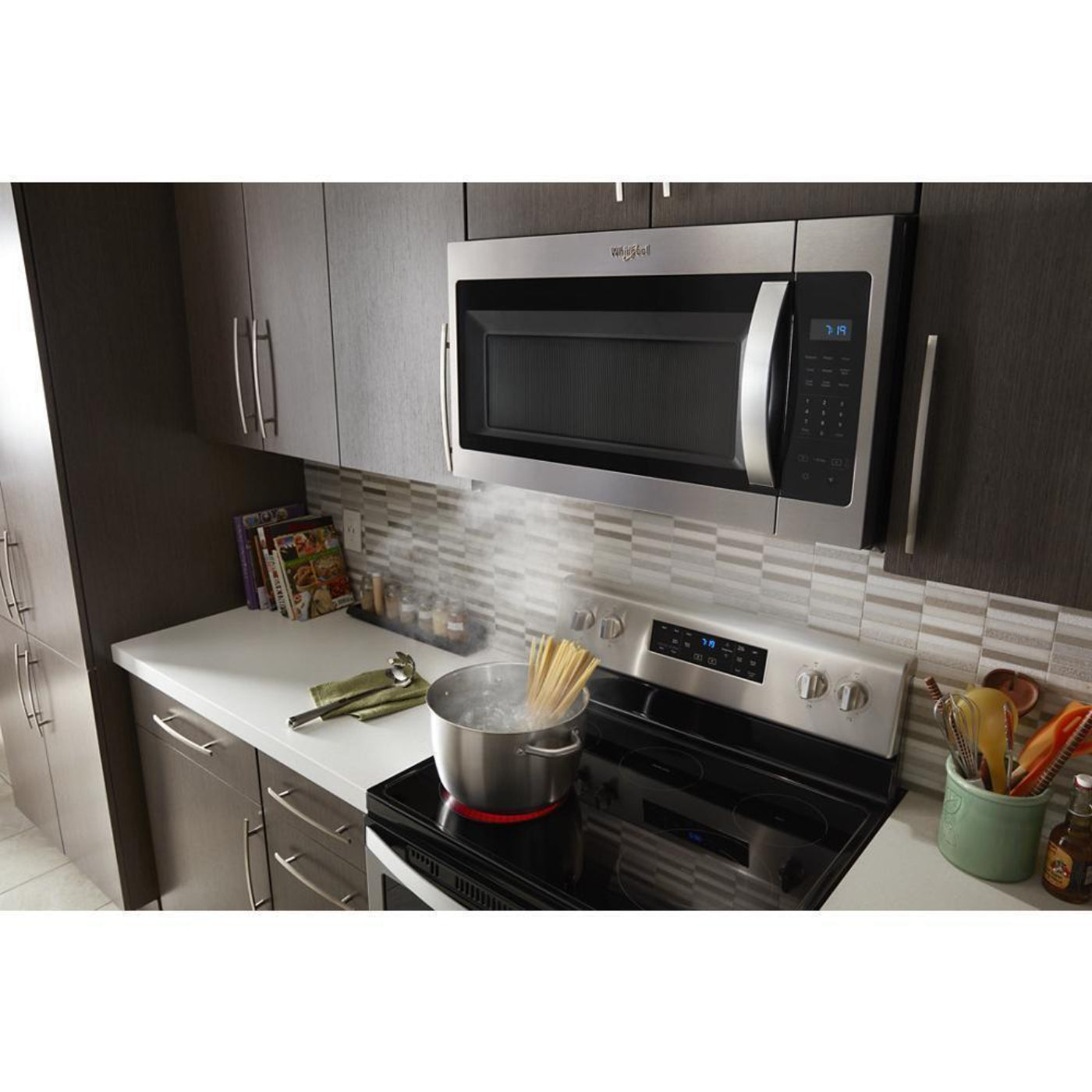WHIRLPOOL 1.7 cu. ft. Microwave Hood Combination with Electronic Touch Controls in Stainless Steel - WMH31017HS