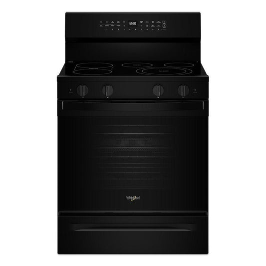 WHIRLPOOL 30-inch Electric Smart Range with Air Cooking Technology, No Preheat Air Fry, High Speed Preheat Oven, WipeClean Coating, and Steam/Self Clean Black - WFES7530RB