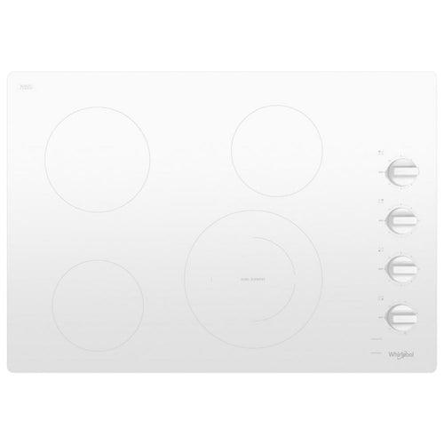 WHIRLPOOL 30-inch Electric Ceramic Glass Cooktop with Dual Radiant Element White - WCE55US0HW