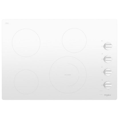 WHIRLPOOL 30-inch Electric Ceramic Glass Cooktop with Dual Radiant Element White - WCE55US0HW
