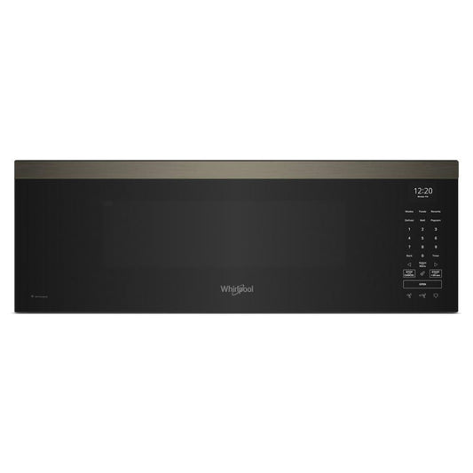 WHIRLPOOL 1.1 cu. ft. Smart Low Profile Microwave Hood Combination with 450 CRM 4-Speed Venting Black On in Stainless Steel Look - WMML5530RV