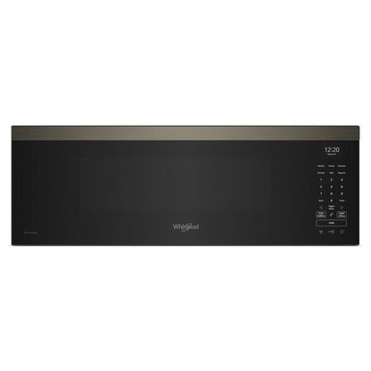 WHIRLPOOL 1.1 cu. ft. Smart Low Profile Microwave Hood Combination with 450 CRM 4-Speed Venting Black On in Stainless Steel Look - WMML5530RV
