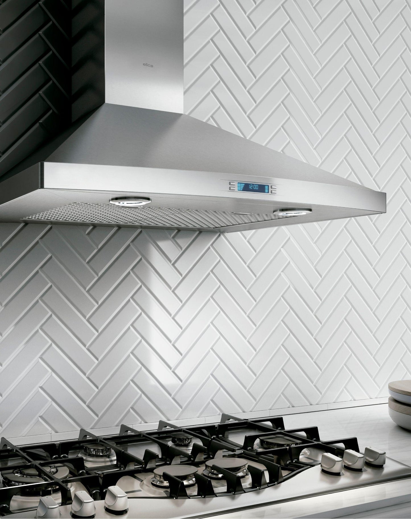 ELICA PILATO Wall Mount Range Hood 30" wide - 600CFM in Stainless Steel - EPL630S2