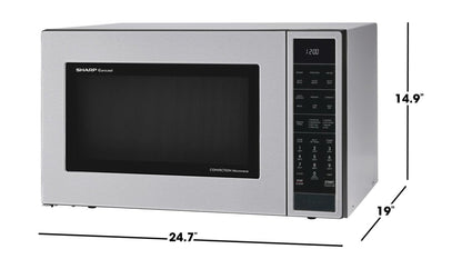 SHARP Sharp 1.5 cu. ft. 900W in Stainless Steel Convection Countertop Microwave Oven - SMC1585KS