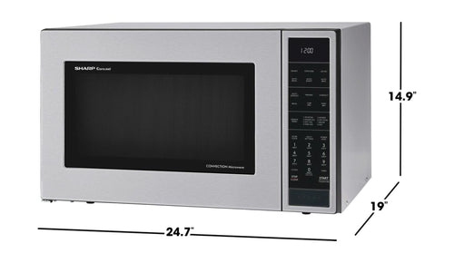 SHARP Sharp 1.5 cu. ft. 900W in Stainless Steel Convection Countertop Microwave Oven - SMC1585KS