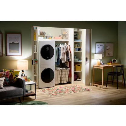 WHIRLPOOL Compact ENERGY STAR Ventless Heat Pump Laundry Tower with 2.7-cu ft Washer and Electric 4.3-cu ft Dryer White - WFH5424SW