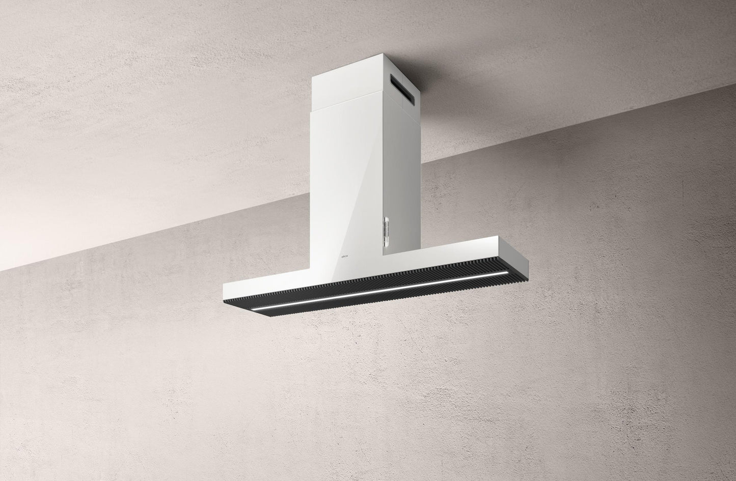 ELICA HAIKU IS Island Range Hood 48" wide - 600CFM in Stainless Steel On White - EHI648WH
