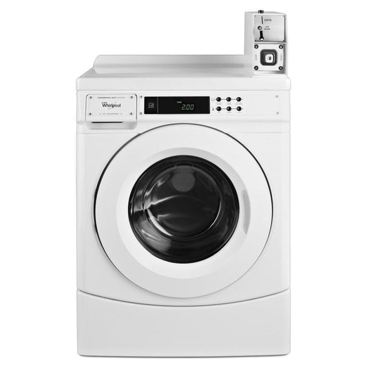 WHIRLPOOL COMMERCIAL 27" Commercial High-Efficiency Energy Star-Qualified Front-Load Washer Featuring Factory-Installed Coin Drop with Coin Box White - CHW9150GW