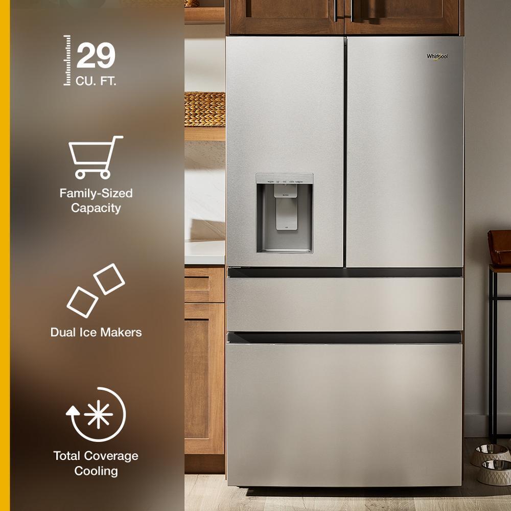 WHIRLPOOL WRMF3736SZ Whirlpool® 29 Cu. Ft. Family-Sized Capacity French Door Refrigerator with Flexible Temperature Drawer Stainless