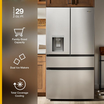 WHIRLPOOL WRMF3736SZ Whirlpool® 29 Cu. Ft. Family-Sized Capacity French Door Refrigerator with Flexible Temperature Drawer Stainless
