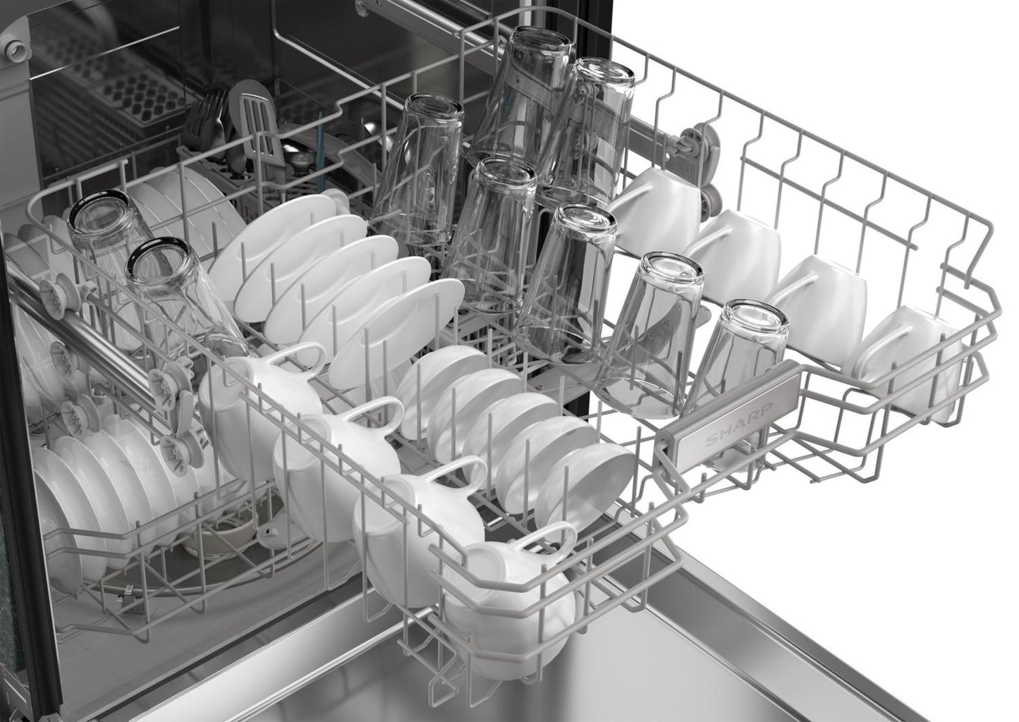 SHARP Sharp 24 in. in Stainless Steel Hybrid 52dB Dishwasher - SDW6504MS