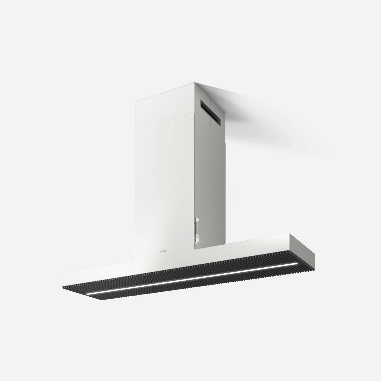 ELICA HAIKU IS Island Range Hood 48" wide - 600CFM in Stainless Steel On White - EHI648WH