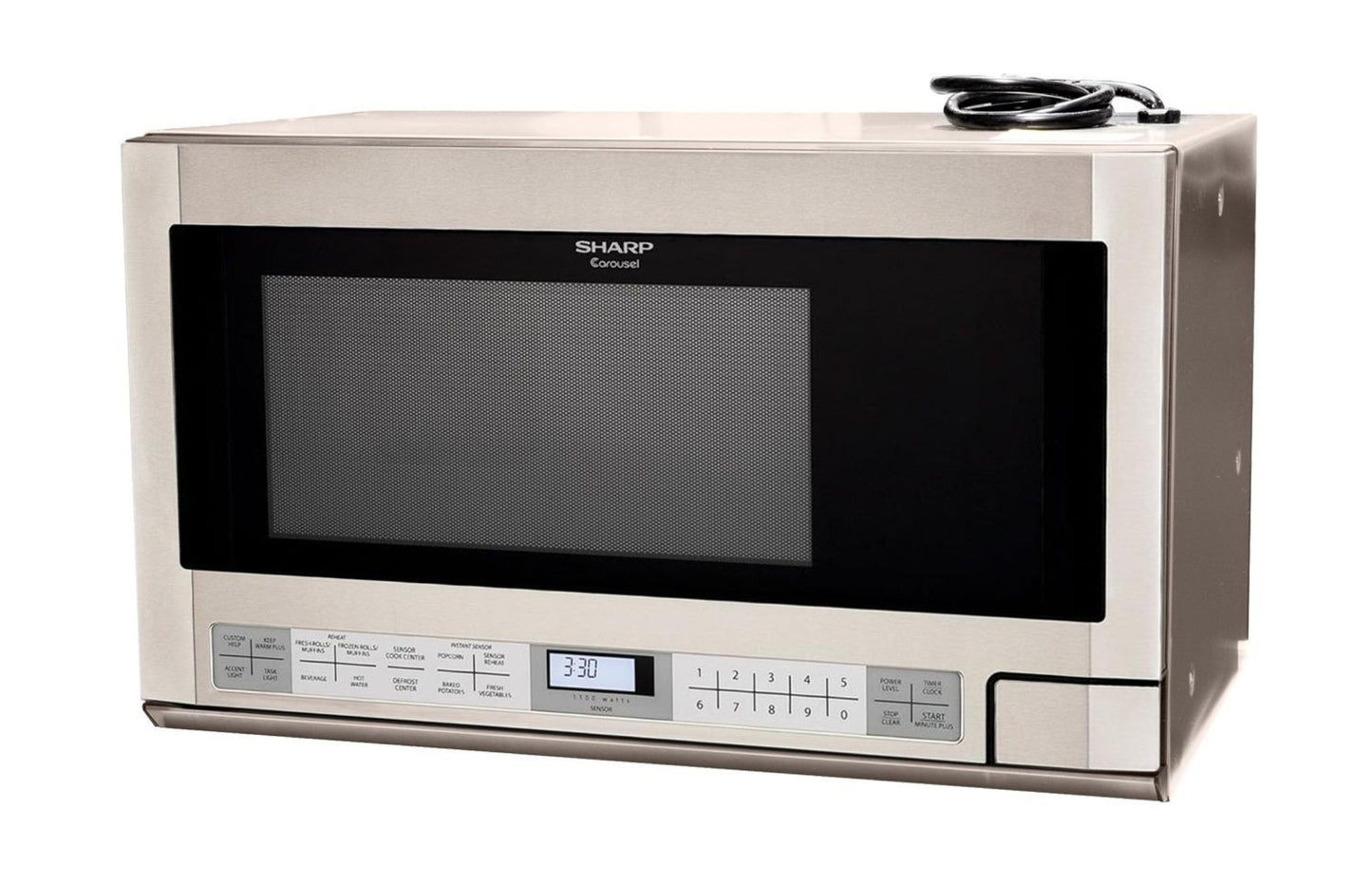 SHARP 1.5 cu. ft. 1100W in Stainless Steel Sharp Over-the-Counter Carousel Microwave Oven - R1214TY