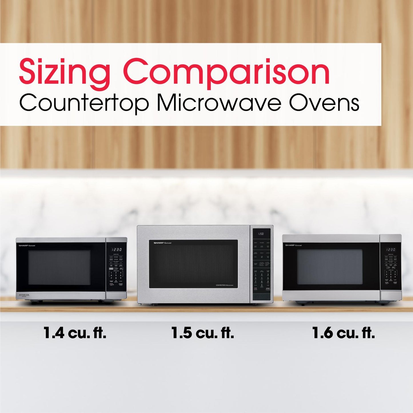 SHARP Sharp 1.5 cu. ft. 900W in Stainless Steel Convection Countertop Microwave Oven - SMC1585KS
