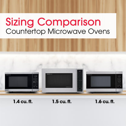 SHARP Sharp 1.5 cu. ft. 900W in Stainless Steel Convection Countertop Microwave Oven - SMC1585KS