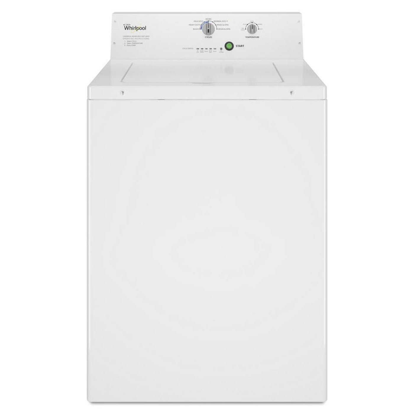 WHIRLPOOL COMMERCIAL Commercial Top-Load Washer, Non-Vend White - CAE2795FQ
