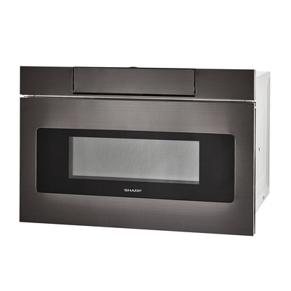 SHARP 24 in. 1.2 cu. ft. 950W Sharp Black in Stainless Steel Microwave Drawer Oven - SMD2470AH