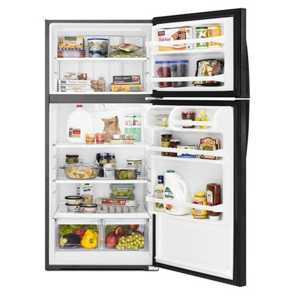 WHIRLPOOL 28-inch Wide Top Freezer Refrigerator - 14 Cu. Ft. Black - WRT104TFDB