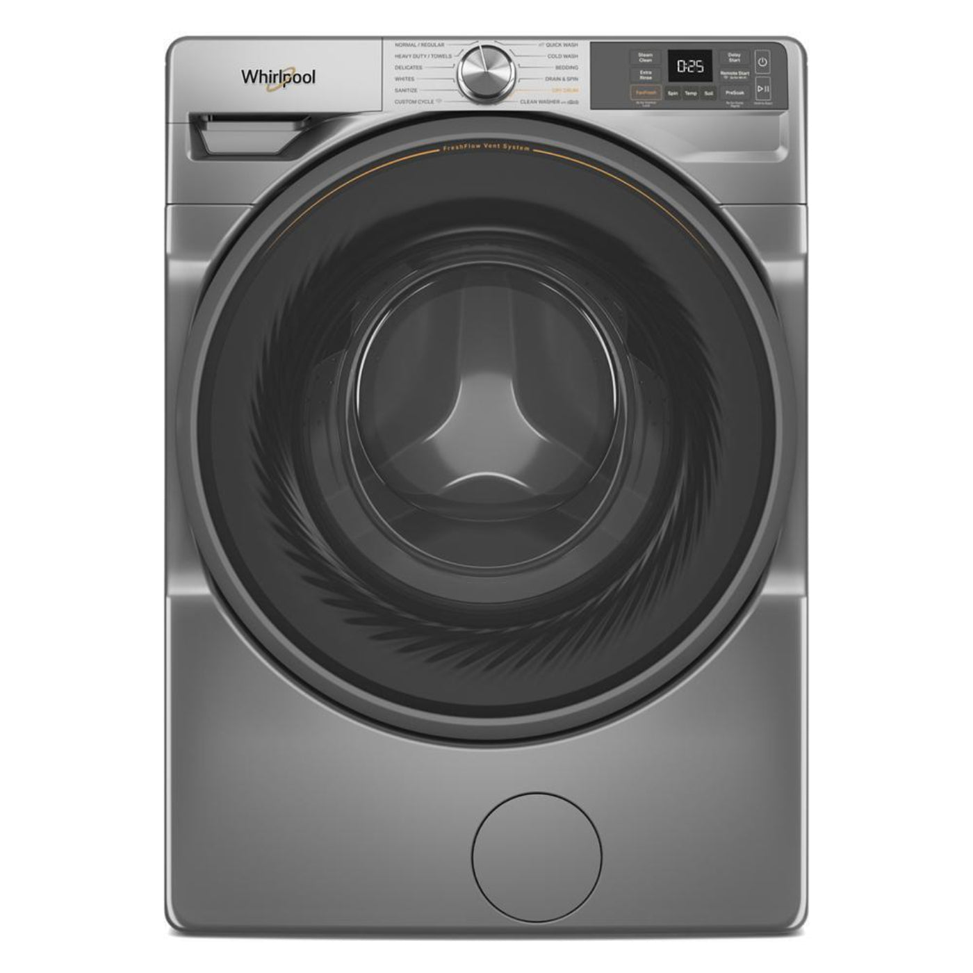 WHIRLPOOL 4.5 cu. ft. Smart Front Load ENERGY STAR Washer with FreshFlow Vent System Silver -  WFW5720RR