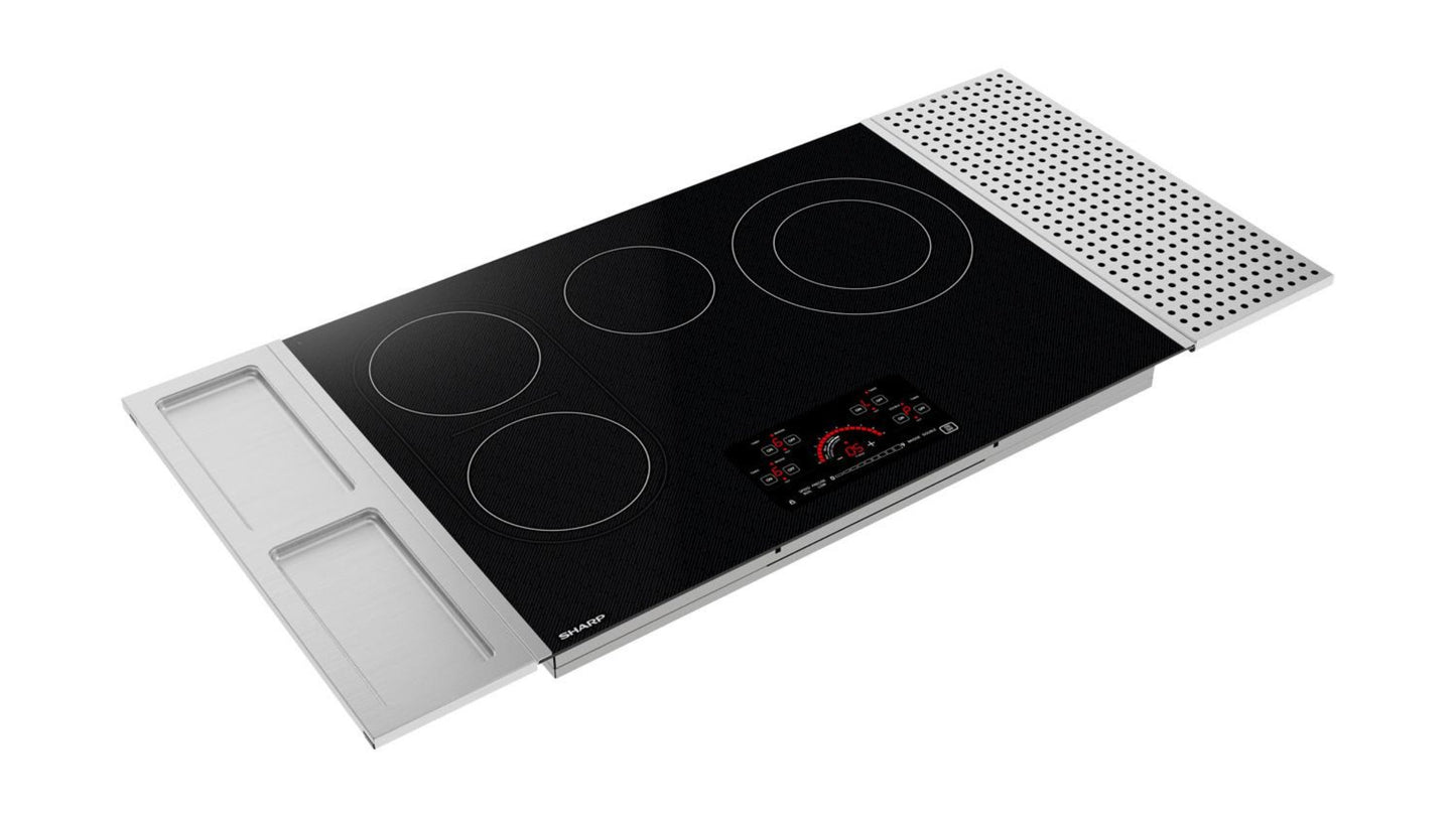 SHARP 30 in. Drop-In Radiant Cooktop with Side Accessories - SCR3042FB