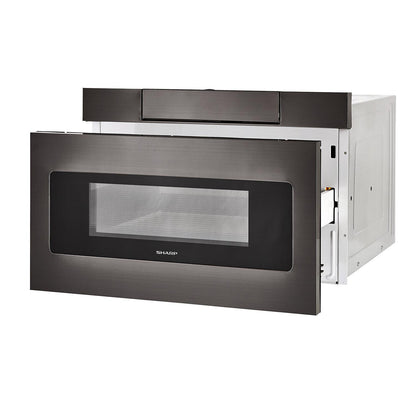 SHARP 24 in. 1.2 cu. ft. 950W Sharp Black in Stainless Steel Microwave Drawer Oven - SMD2470AH
