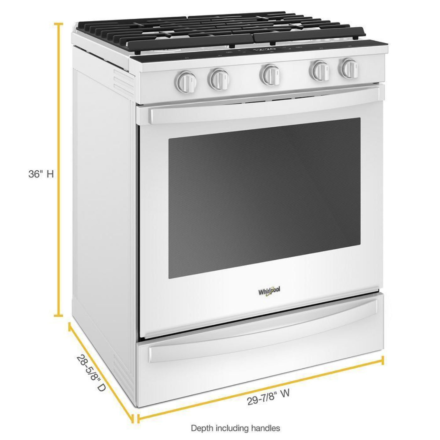 WHIRLPOOL 5.8 cu. ft. Smart Slide-in Gas Range with Air Fry, when Connected White - WEG750H0HW