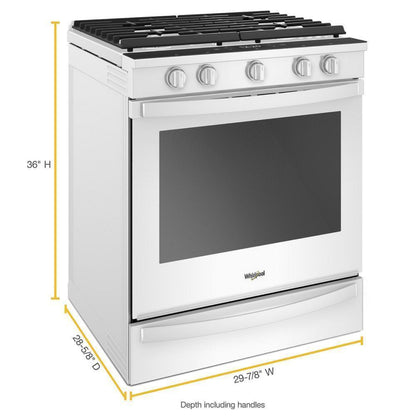 WHIRLPOOL 5.8 cu. ft. Smart Slide-in Gas Range with Air Fry, when Connected White - WEG750H0HW