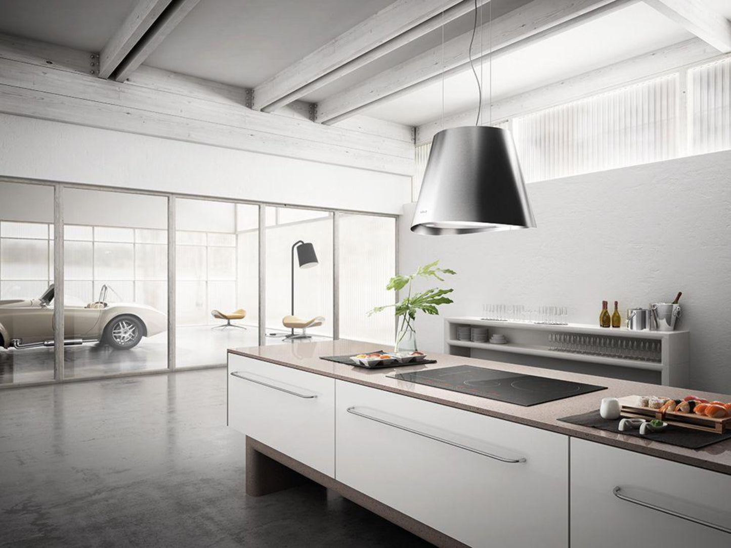 ELICA EASY Island Range Hood 20 1/4 wide - 350CFM in Stainless Steel - EES320SS