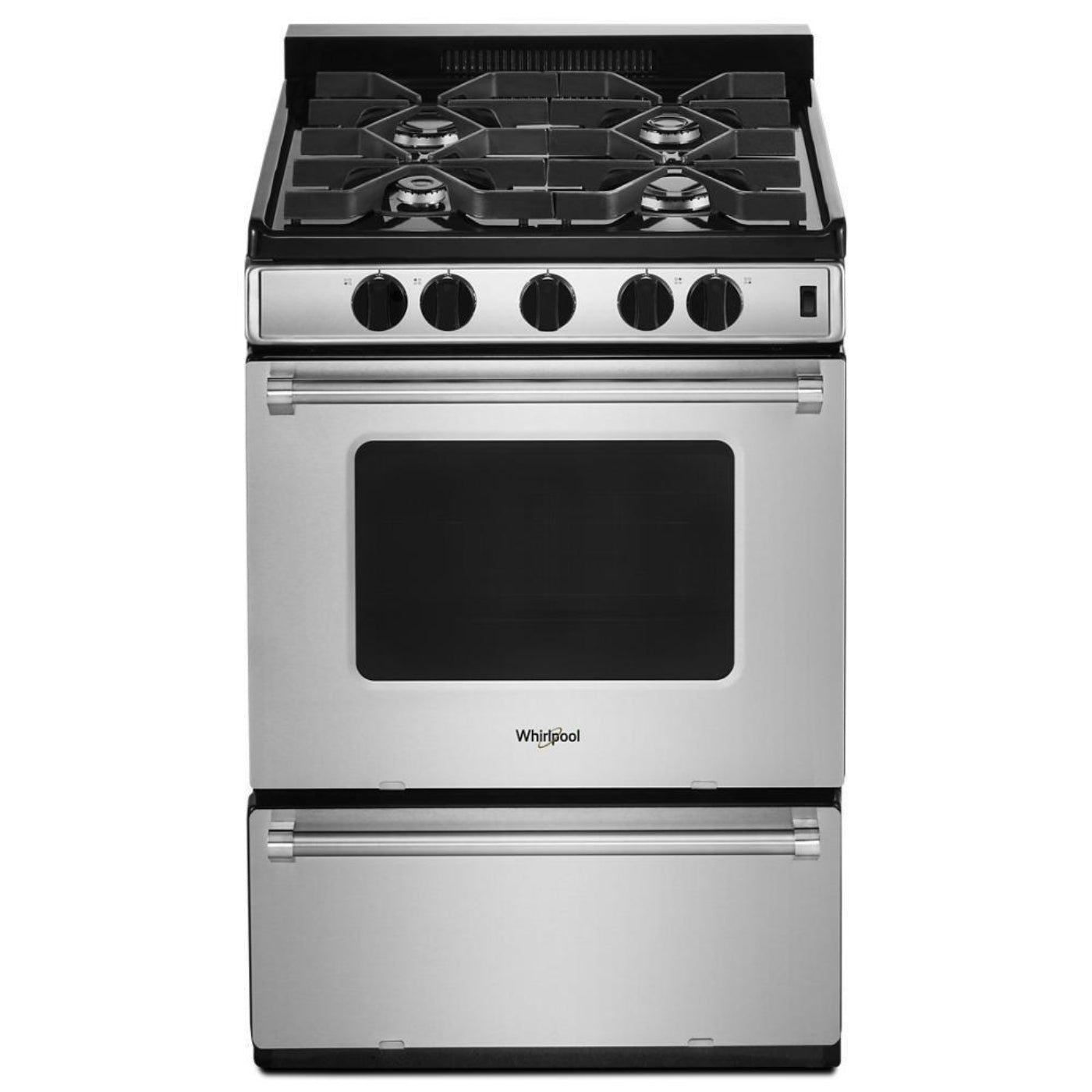 WHIRLPOOL 24-inch Freestanding Gas Range with Sealed Burners in Stainless Steel - WFG500M4HS