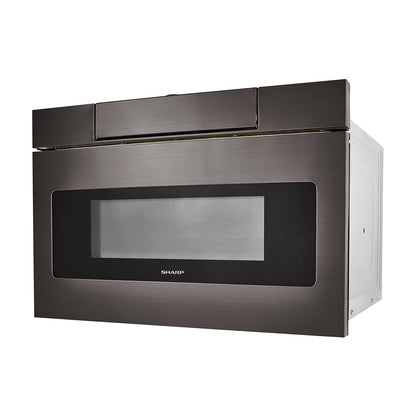 SHARP 24 in. 1.2 cu. ft. 950W Sharp Black in Stainless Steel Microwave Drawer Oven - SMD2470AH