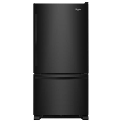 WHIRLPOOL 30-inches wide Bottom-Freezer Refrigerator with SpillGuard Glass Shelves - 18.7 cu. ft. Black - WRB329DMBB