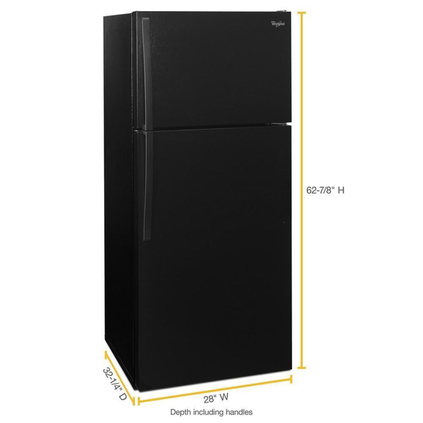 WHIRLPOOL 28-inch Wide Top Freezer Refrigerator - 14 Cu. Ft. Black - WRT104TFDB