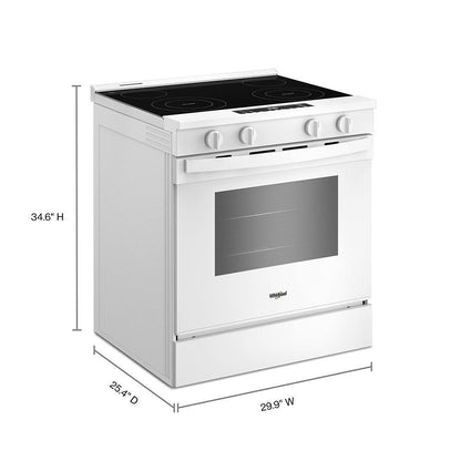 WHIRLPOOL WSES3130SW 30-inch Electric Range with No Preheat and Slow Cook Modes White