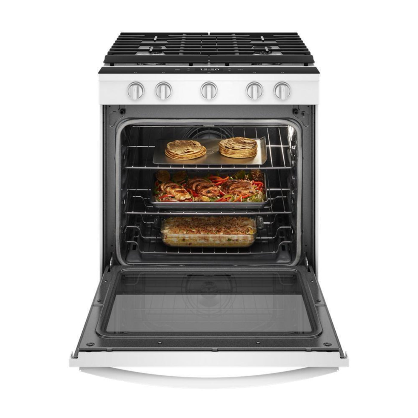 WHIRLPOOL 5.8 cu. ft. Smart Slide-in Gas Range with Air Fry, when Connected White - WEG750H0HW
